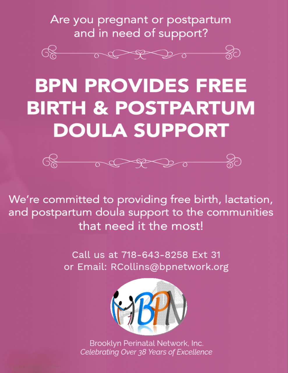 Free Birth & Postpartum Doula Support poster